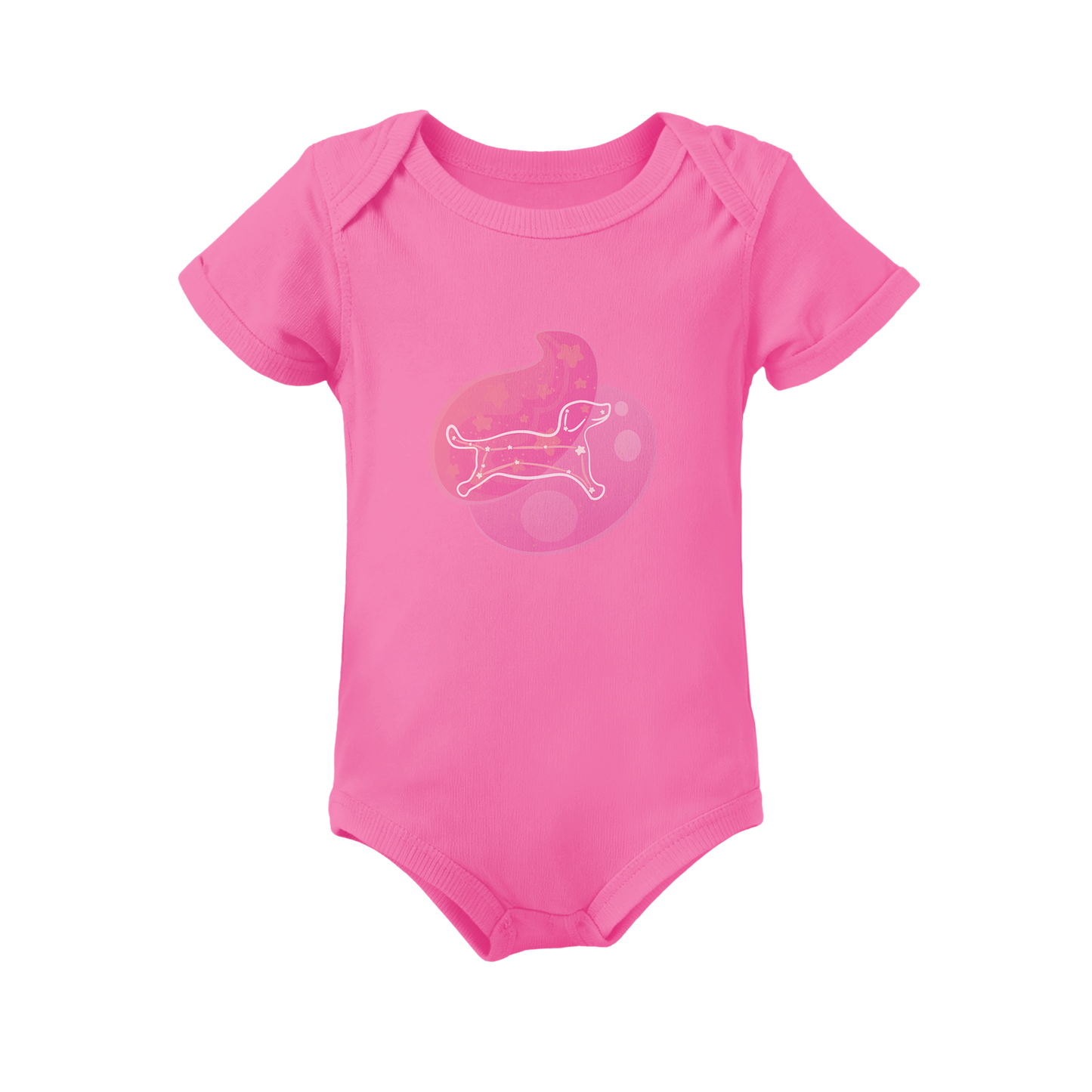 Rius the Loyal Puppy Astral Dusk Traces on Infant Baby Rib Bodysuit