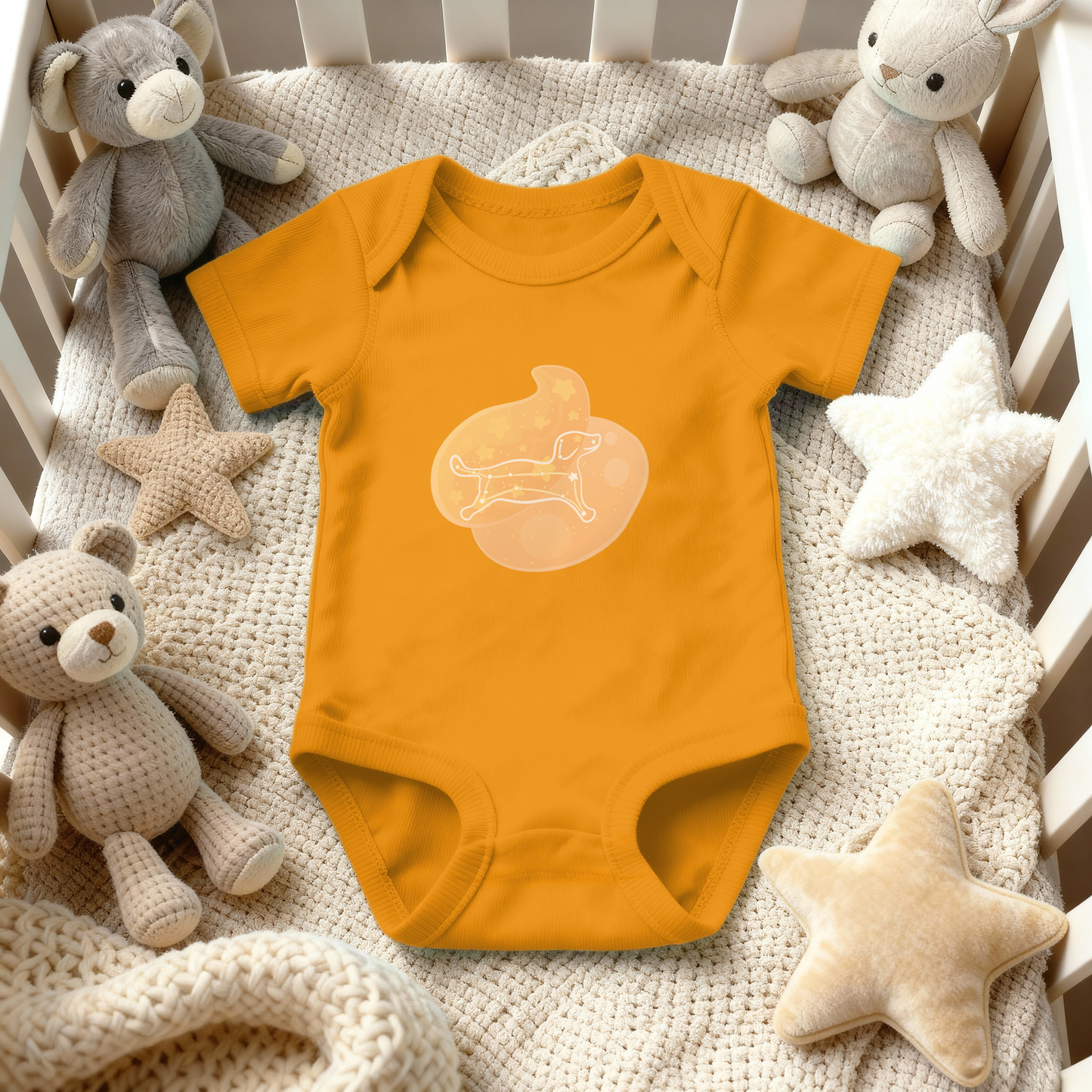 Rius the Loyal Puppy Astral Dawn Traces Infant Baby Rib Bodysuit