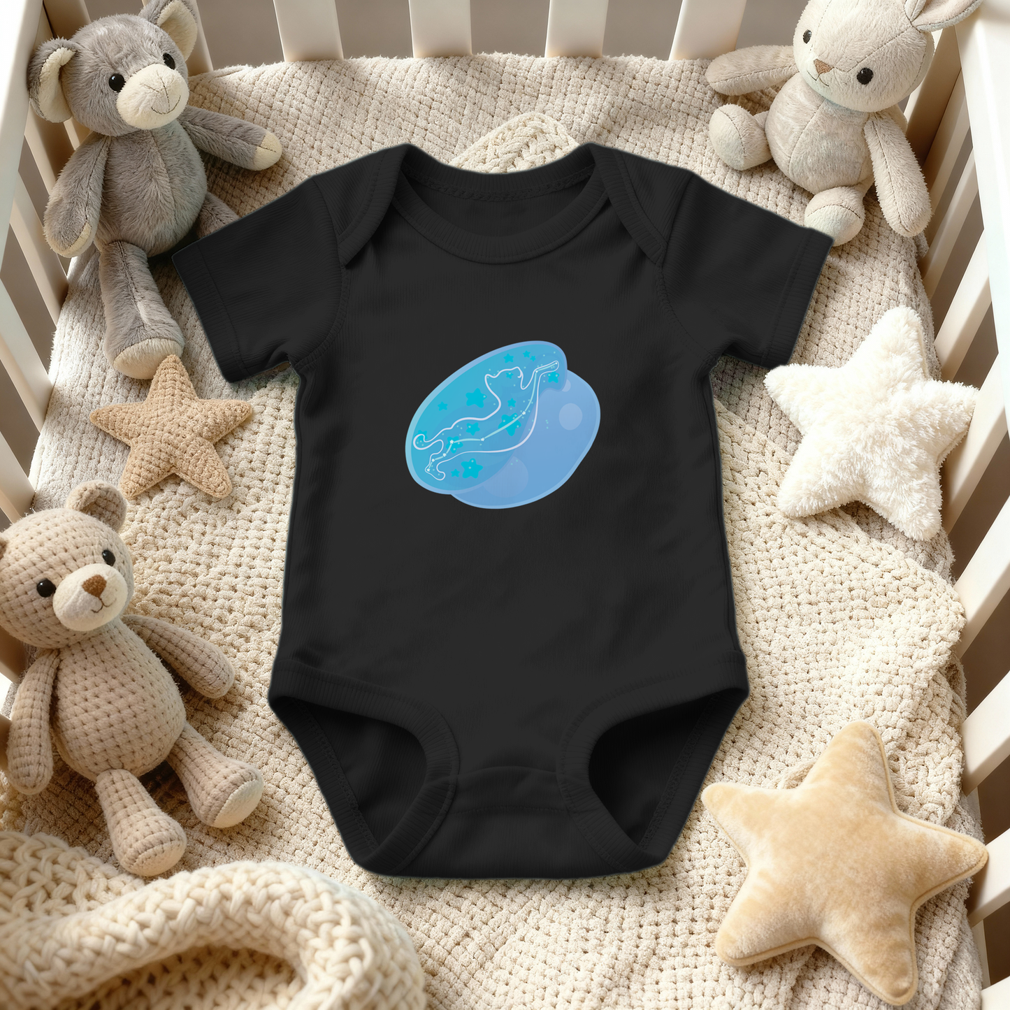 Lyn the Keen Kitten Astral Zenith Traces on Infant Baby Rib Bodysuit