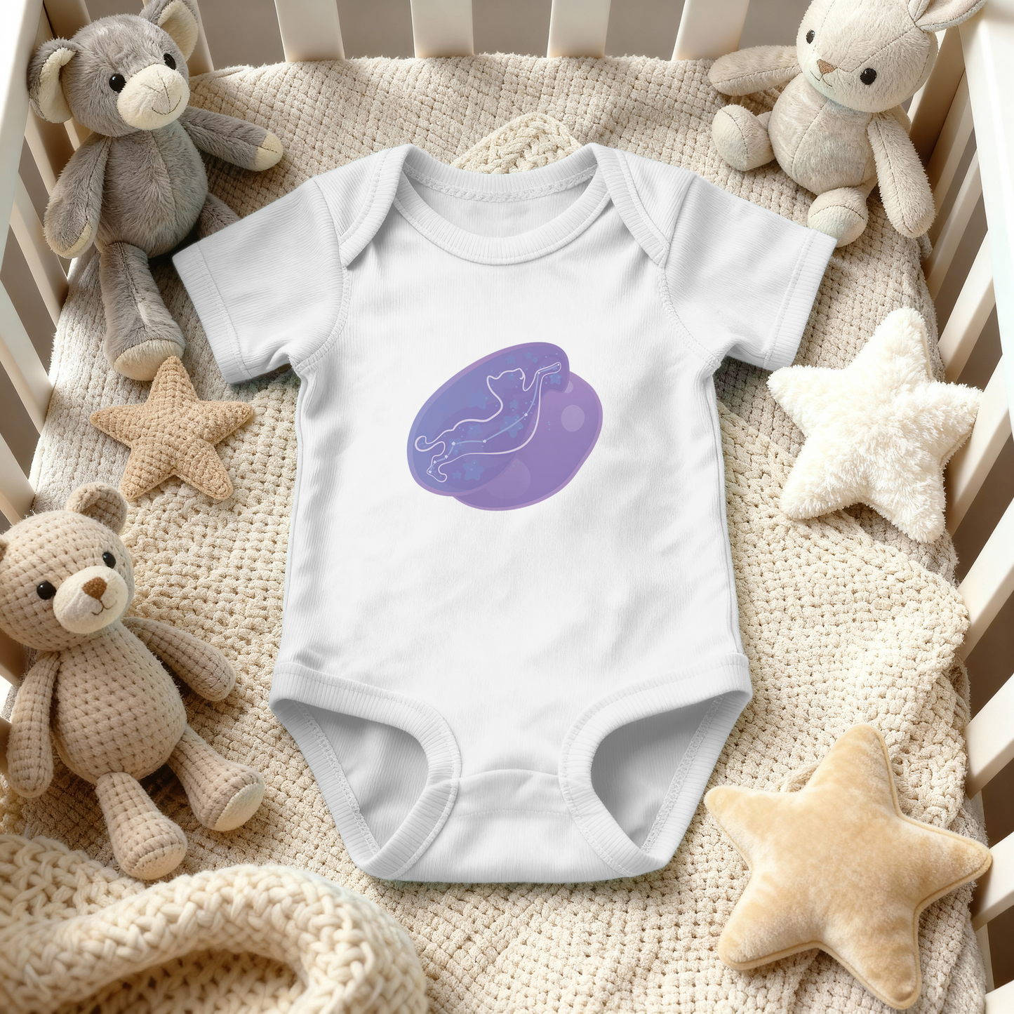Lyn the Keen Kitten Astral Nadir Traces on Infant Baby Rib Bodysuit