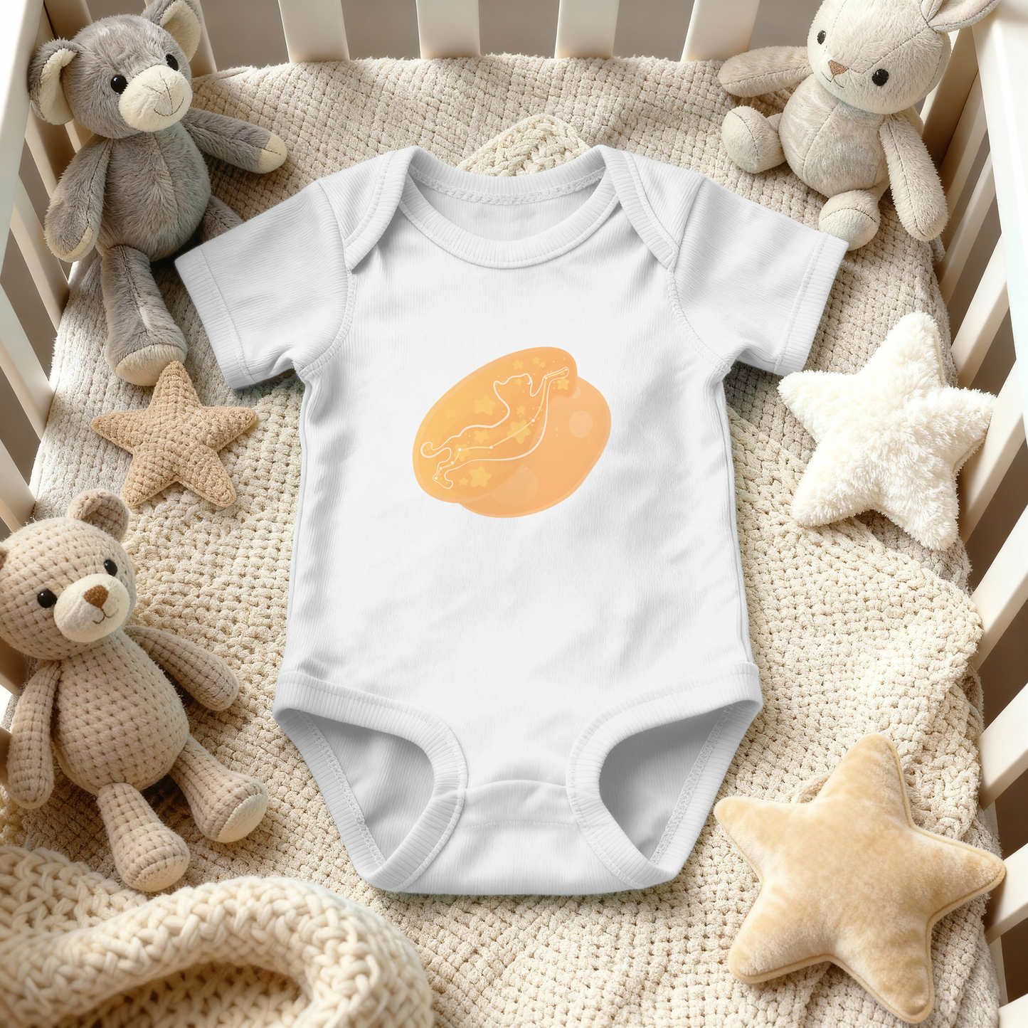 Lyn the Keen Kitten Astral Dawn Traces on Infant Baby Rib Bodysuit