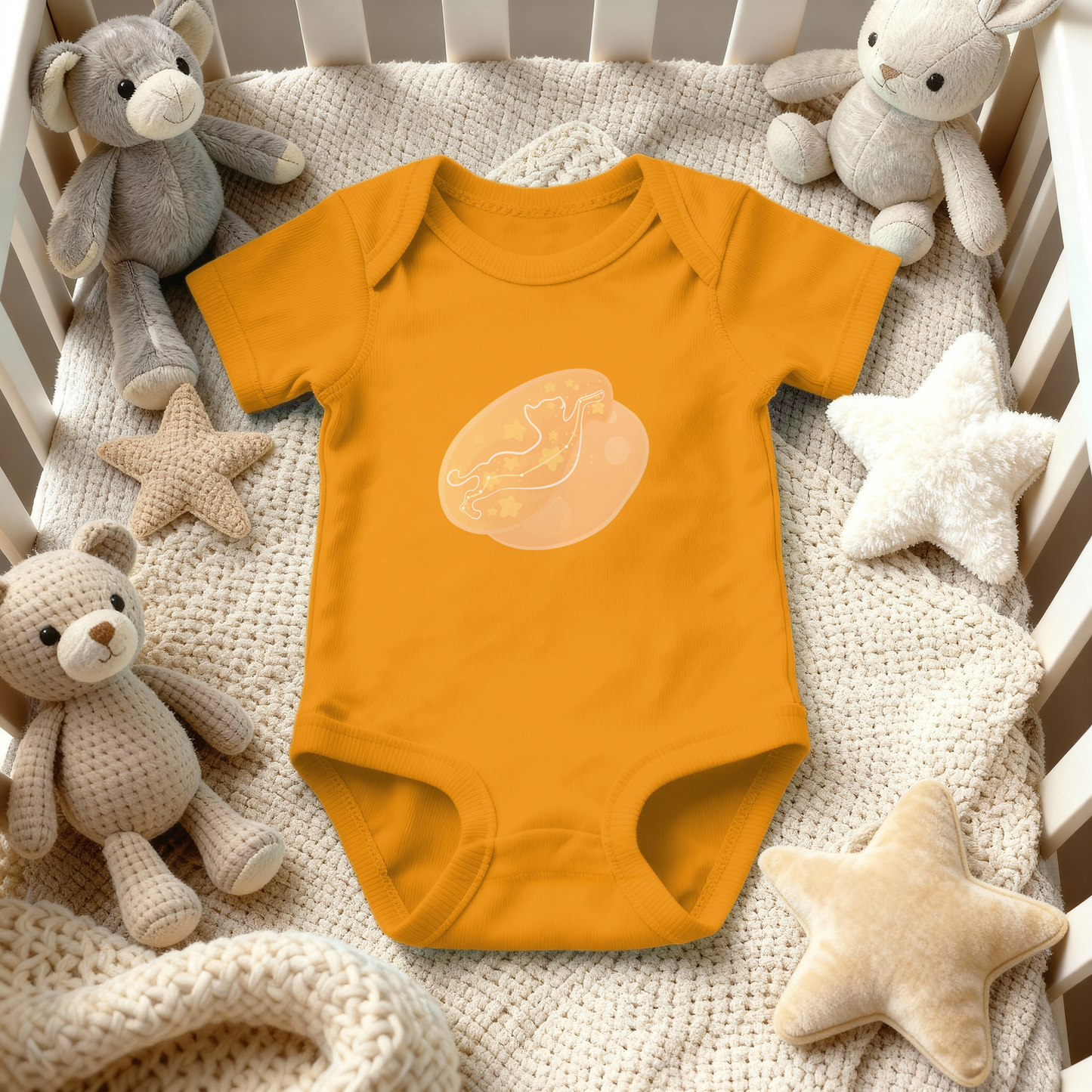 Lyn the Keen Kitten Astral Dawn Traces on Infant Baby Rib Bodysuit